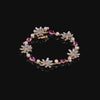 Rose Sapphire Daisy Diamond Bracelet. Lab-Grown Sapphire