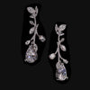 Diamond Citrus Vine Earrings. Lab-Grown Simulated Diamond