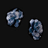 Baby Blue Camelia Earrings. Lab-Grown Simulated Diamond