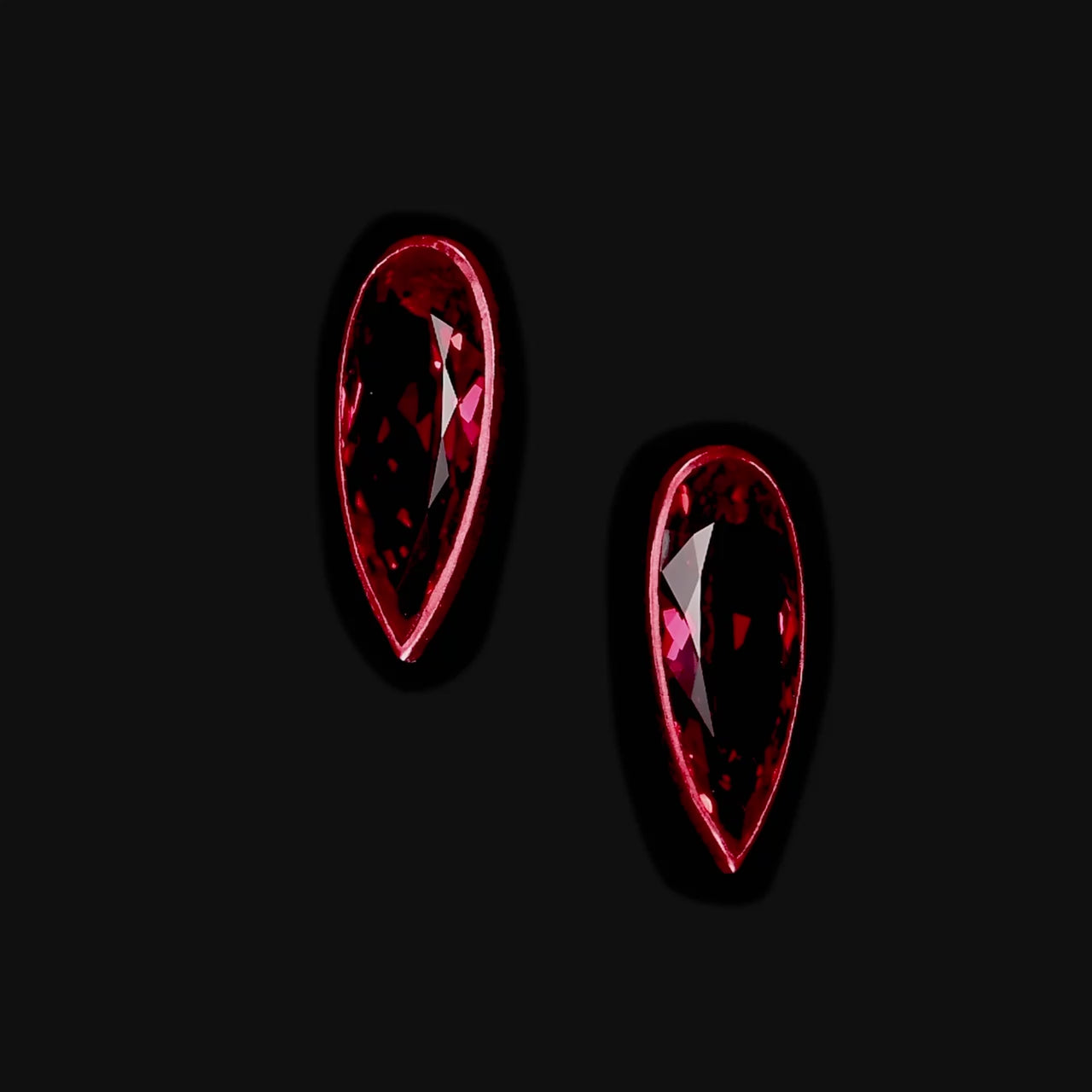 Bleeding Heart Ruby Studs