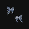 Baby Blue Mini Bow Tie Earrings. Lab-Grown Sapphire