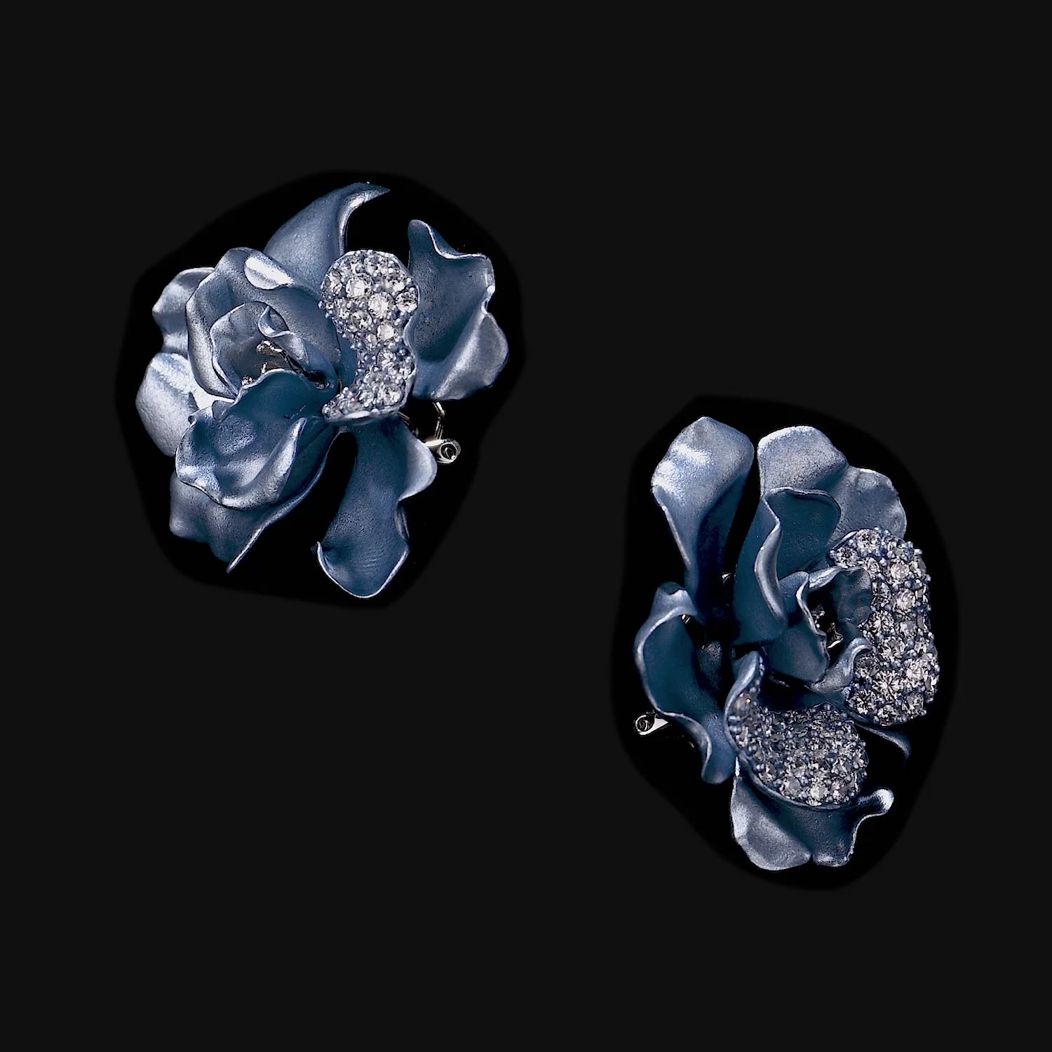 Baby Blue Camelia Earrings 