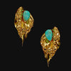 Turquoise Poison Ivy Earrings. Lab-Grown Turquoise