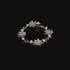 Peridot Daisy Diamond Bracelet. Lab-Grown Peridot