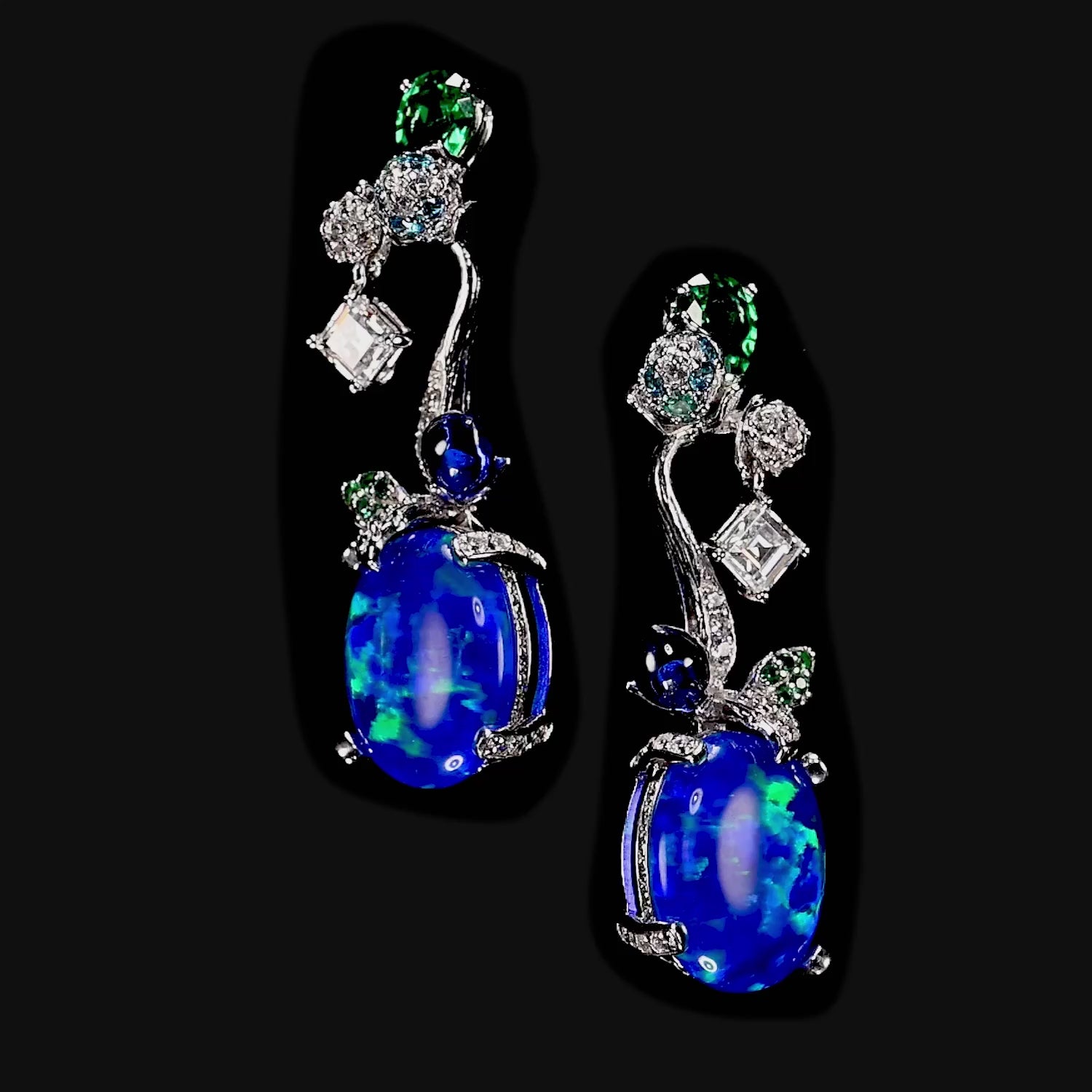 Blue Opal Carnivora Earrings