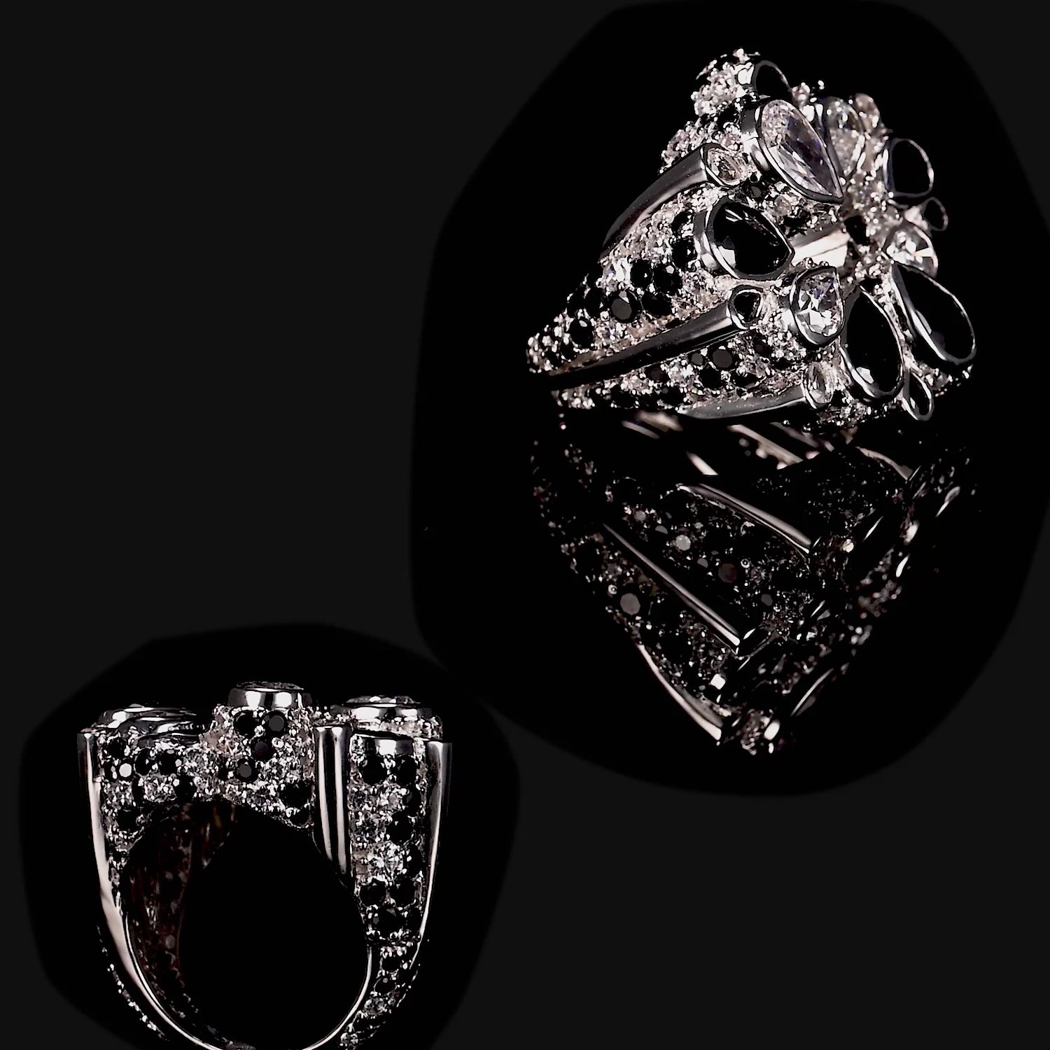 Black Diamond Pavé Panettone Ring