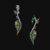 Emerald Acorn Heart Earrings