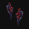 Ruby Blue Spirulina Begonia Earrings