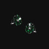 Emerald Marguerite Daisy Earrings. Lab-Grown Emerald