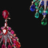 Ruby Sunset Starburst Earrings. Lab-Grown Ruby