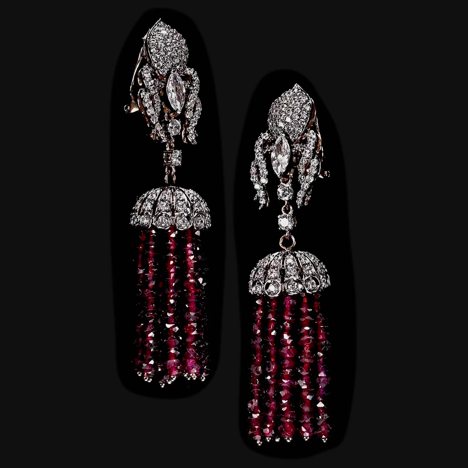 Ruby Tassel Earrings