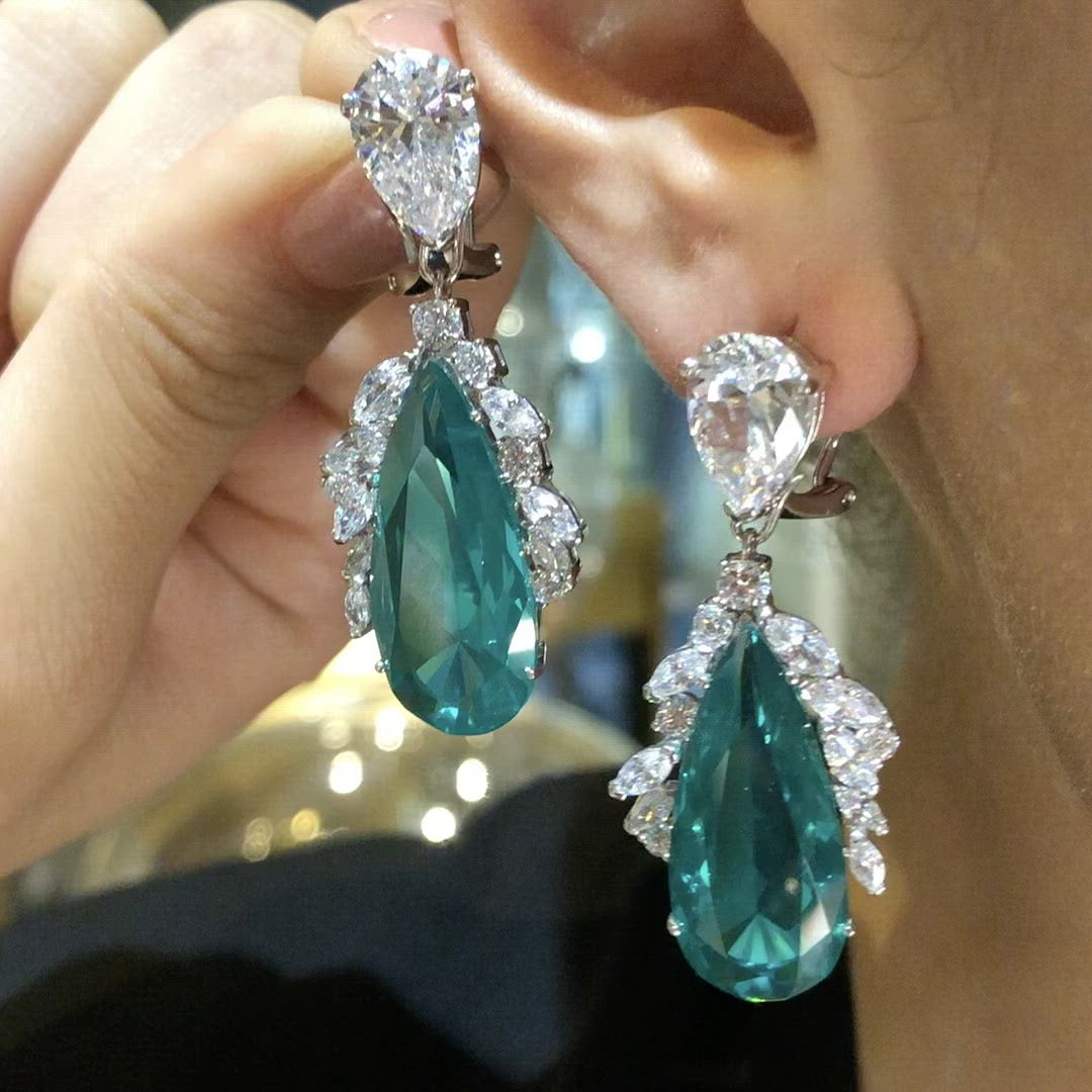 Diamond Paraiba Peacock Earrings