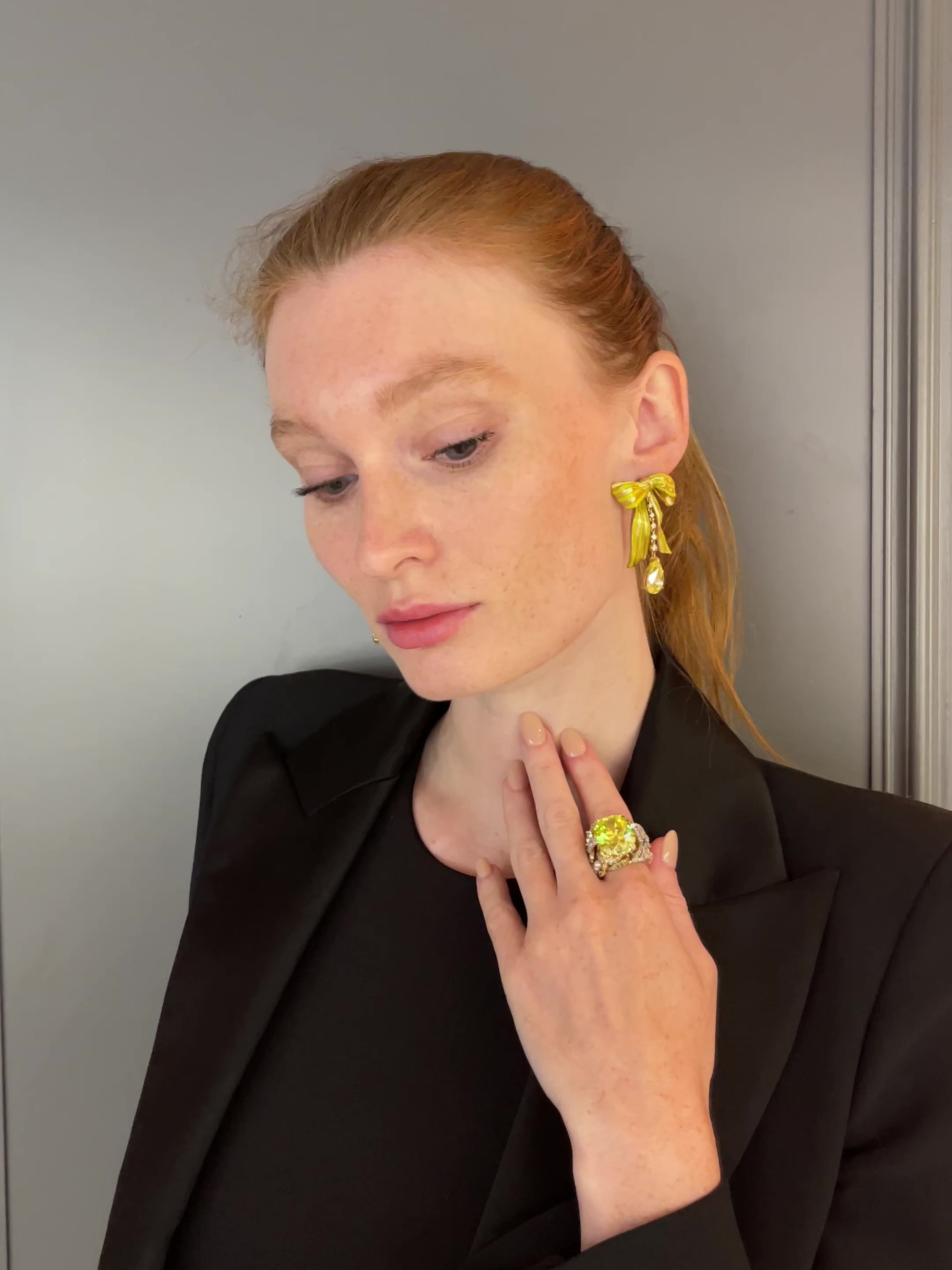 Canary Bardot Bow Earrings