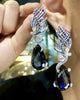 Sapphire Feather Earrings