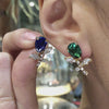 Emerald Sapphire Tulip Earrings