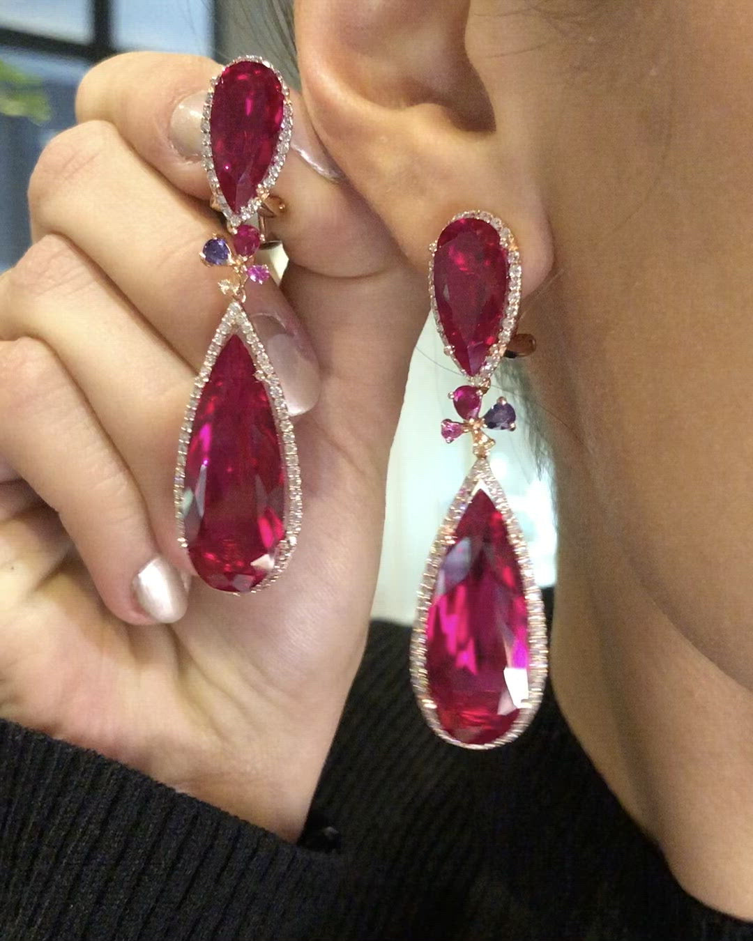 Ruby Papillon Earrings