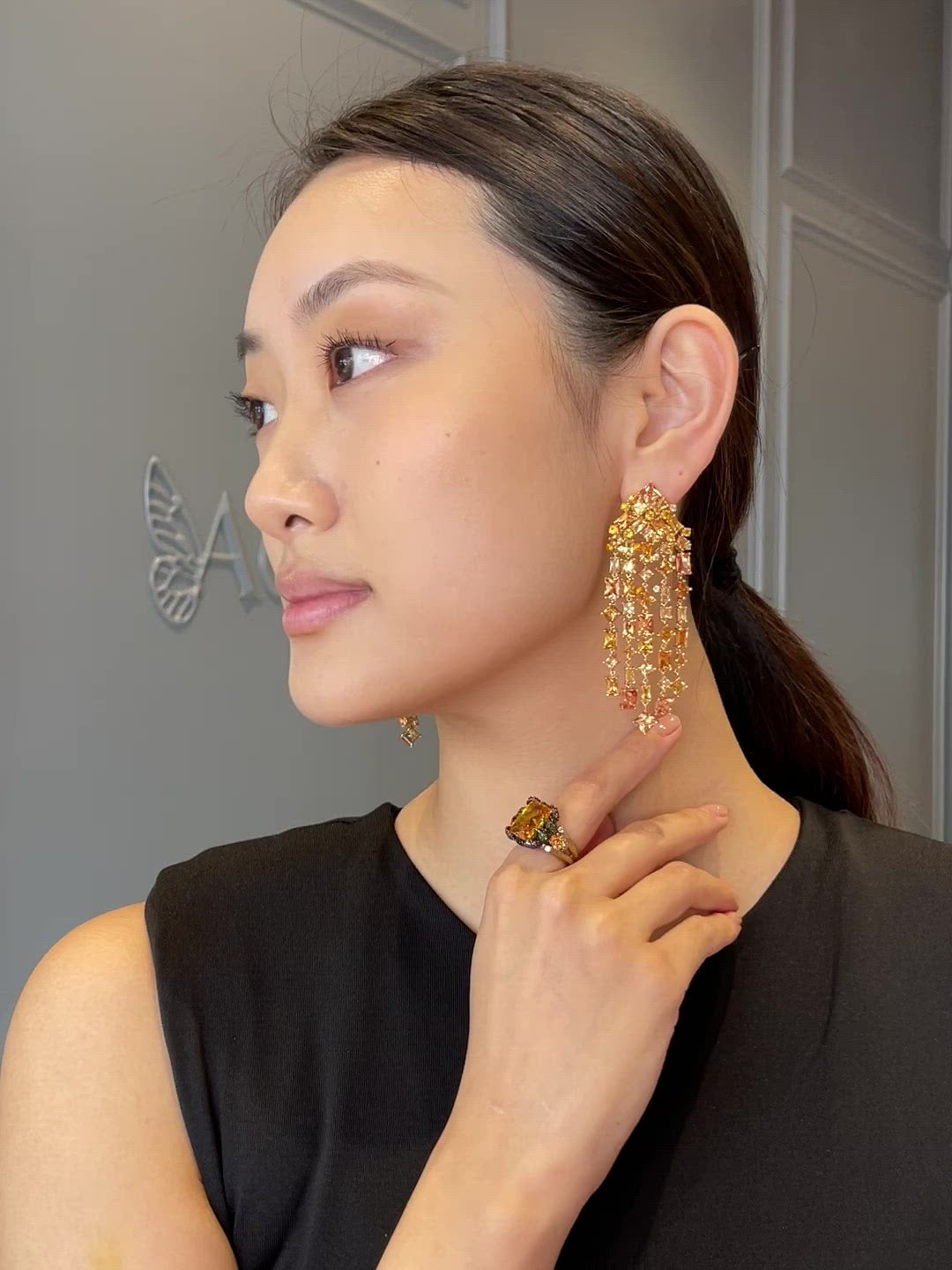 Golden Cascade Earrings