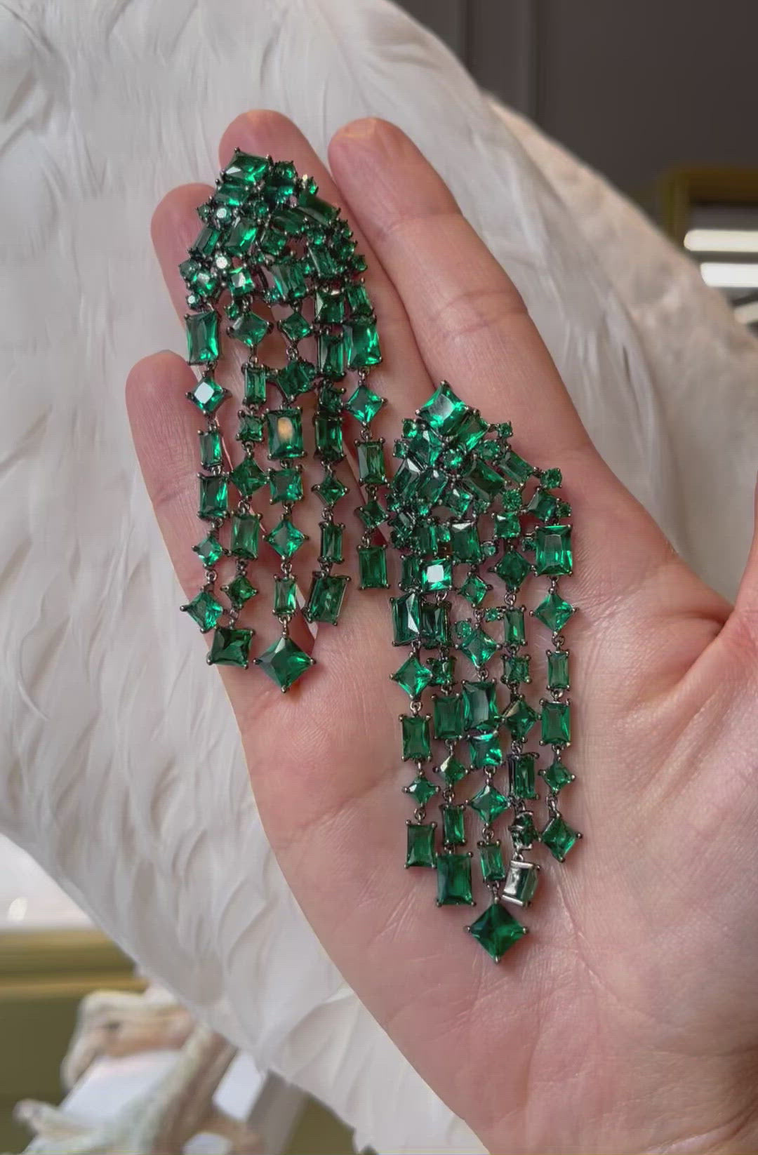 Emerald Cascade Earrings