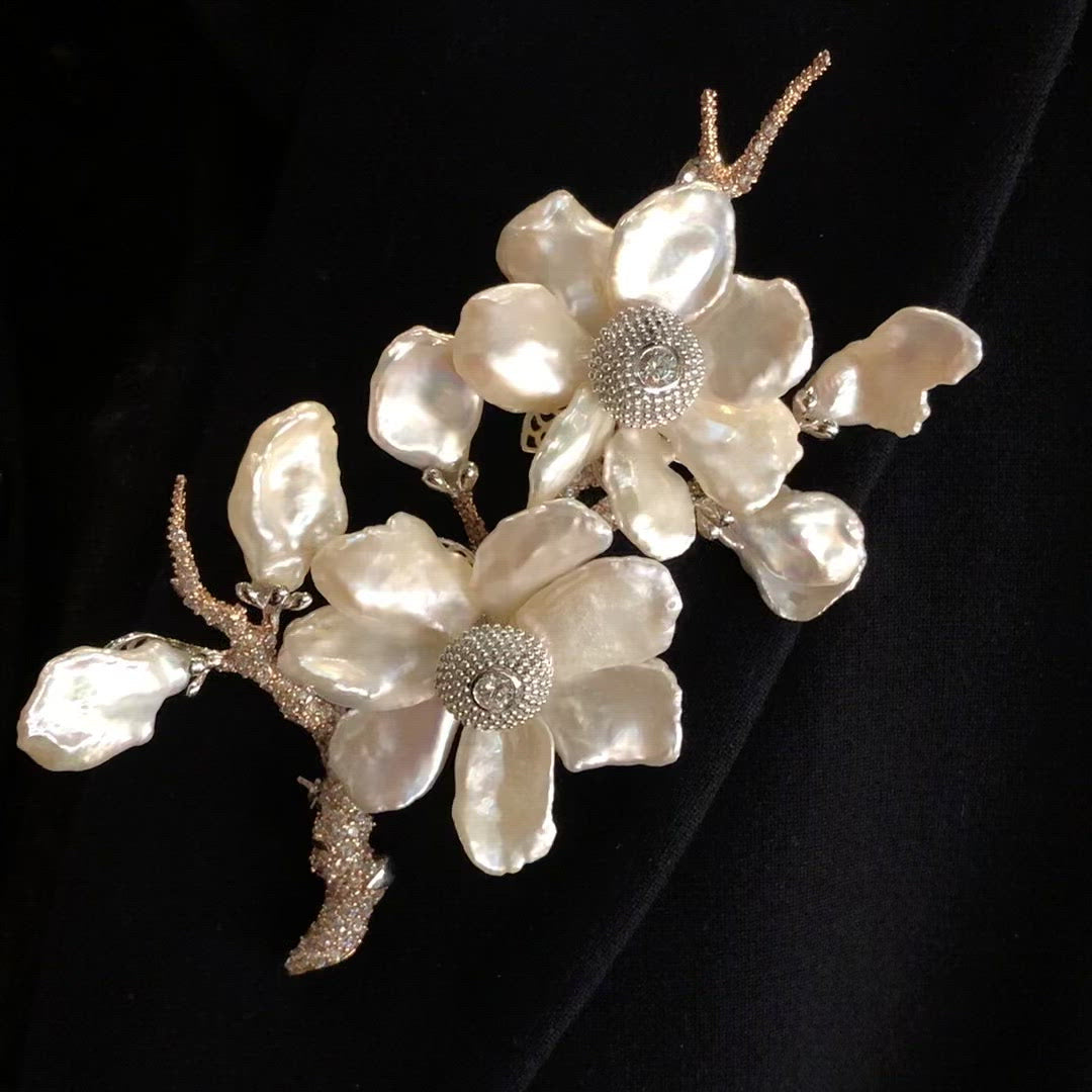 Rose Cherry Blossom Brooch