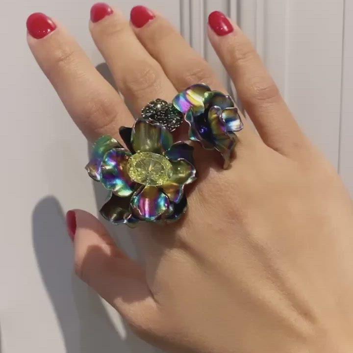 Citrus Rainbow Flower Ring