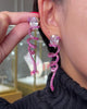 Pink Ribbon Twirl Earrings