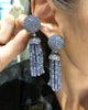 Blue Bauble Tassel Earrings