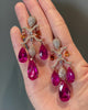 Fuchsia Sapphire Chandelier Earrings