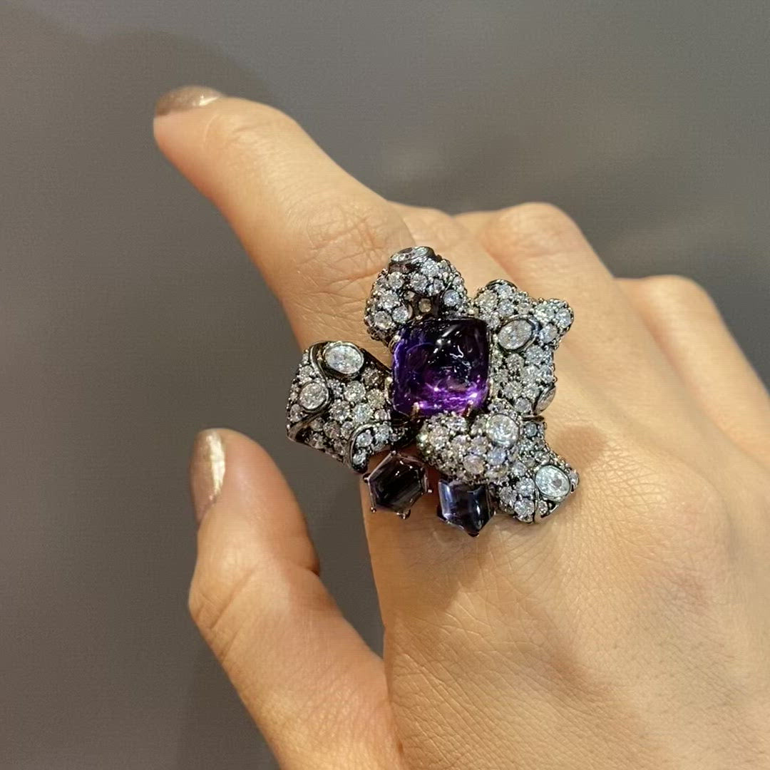 Amethyst Blossom Ring