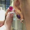 Ruby Amethyst Tulip Earrings