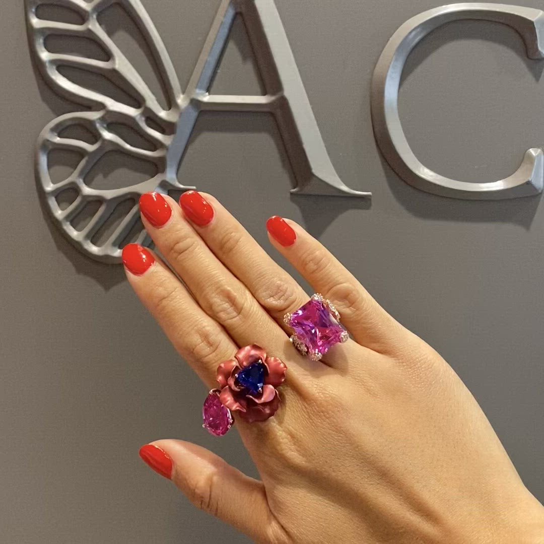 Fuchsia Sapphire Bloom Ring