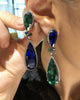 Emerald Sapphire Papillon Earrings