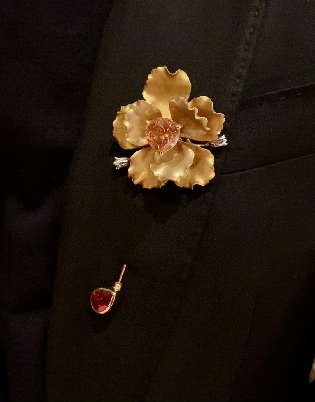 Citrine Parrot Bloom Pin