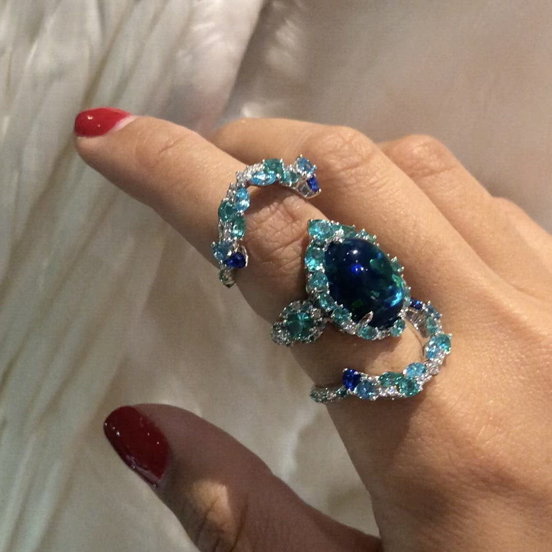 Paraiba Opal Ocean Rings