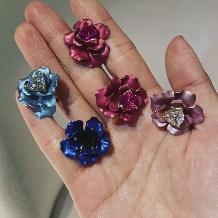 Midnight Rose Studs