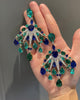 Emerald Sapphire Starburst Earrings