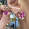 Fuchsia Palm Ear Studs