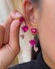 Ruby Heart Pendulum Earrings