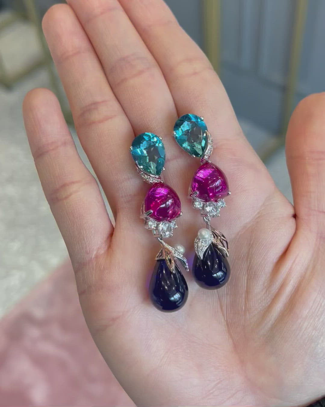 Sapphire Berry Earrings