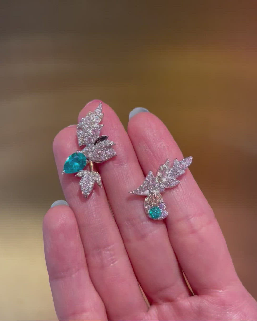 Paraiba Garden Butterfly Earrings