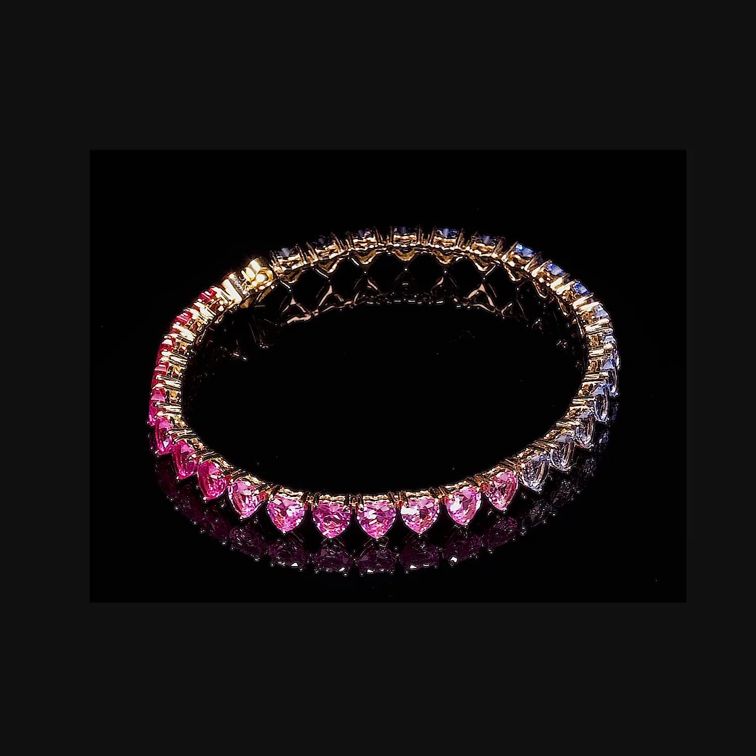 Magenta Eternity Heart Bracelet