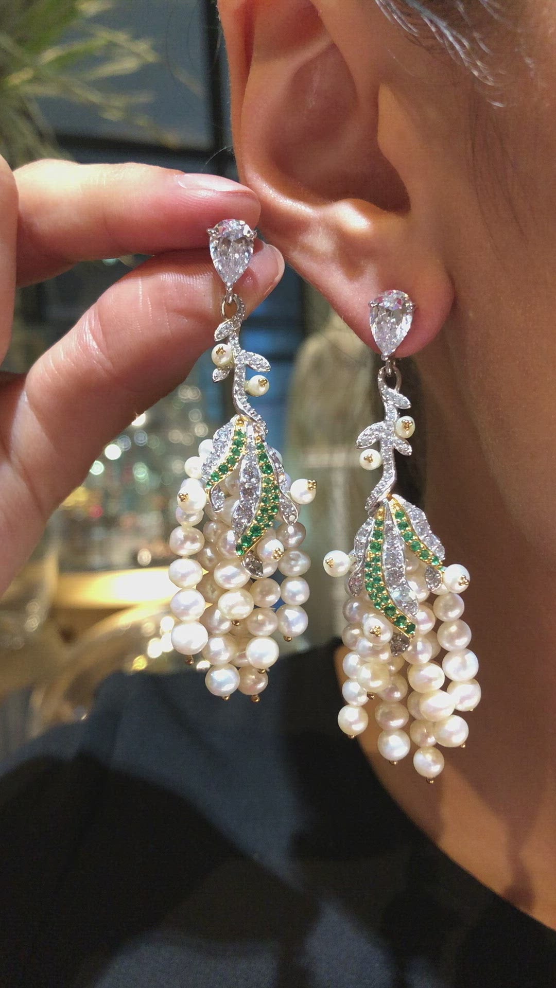 Pearl Lily of the Valley Earrings