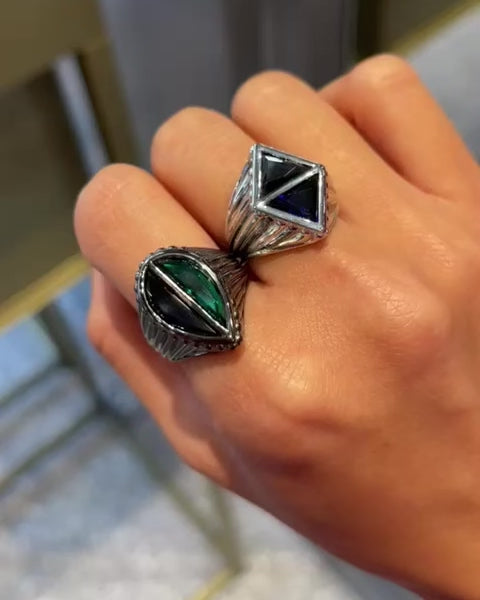 Emerald Pear Signet Ring