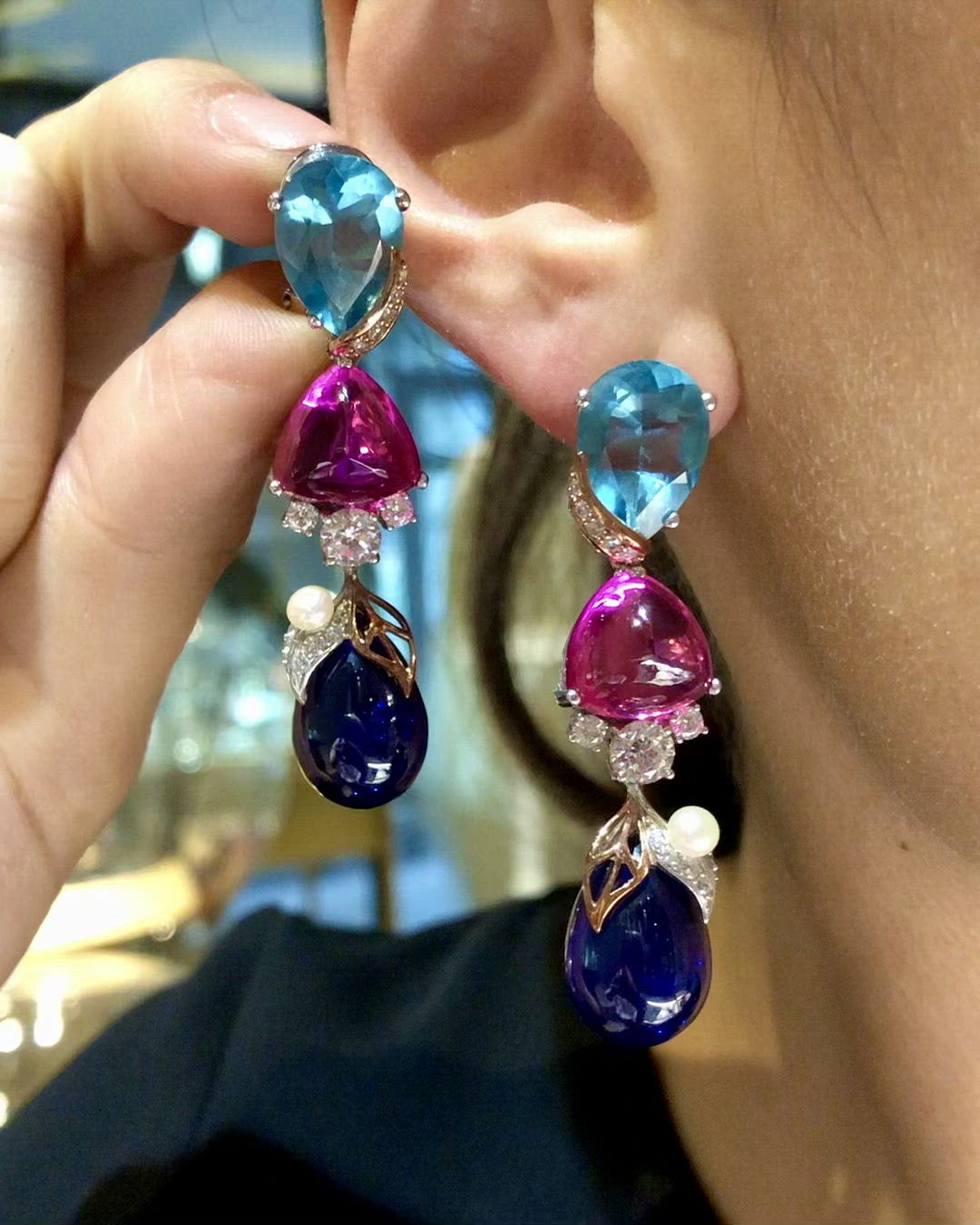 Sapphire Berry Earrings