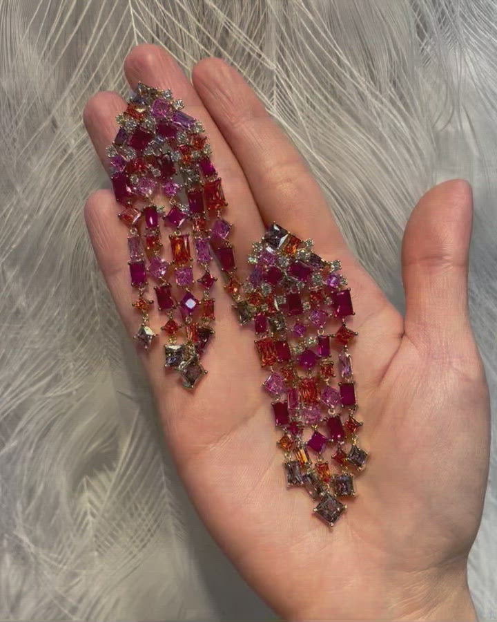 Ruby Cascade Earrings