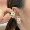 Ivory Floral Cluster Earrings