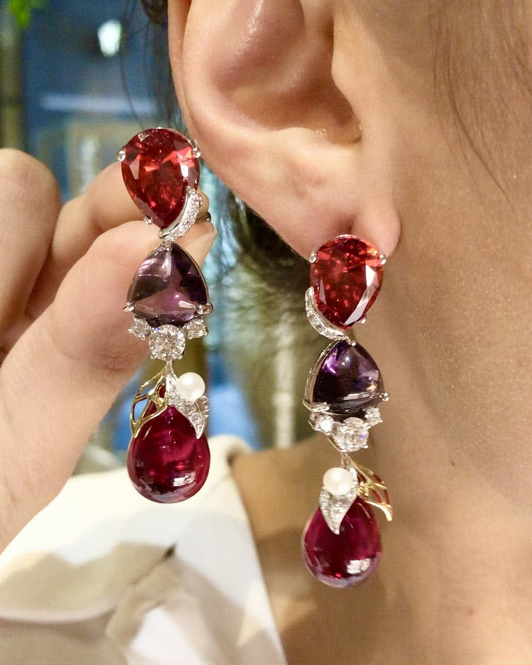 Violet Ruby Berry Earrings