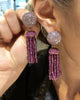 Rose Bauble Tassel Earrings