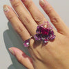 Ruby Peony Butterfly Ring