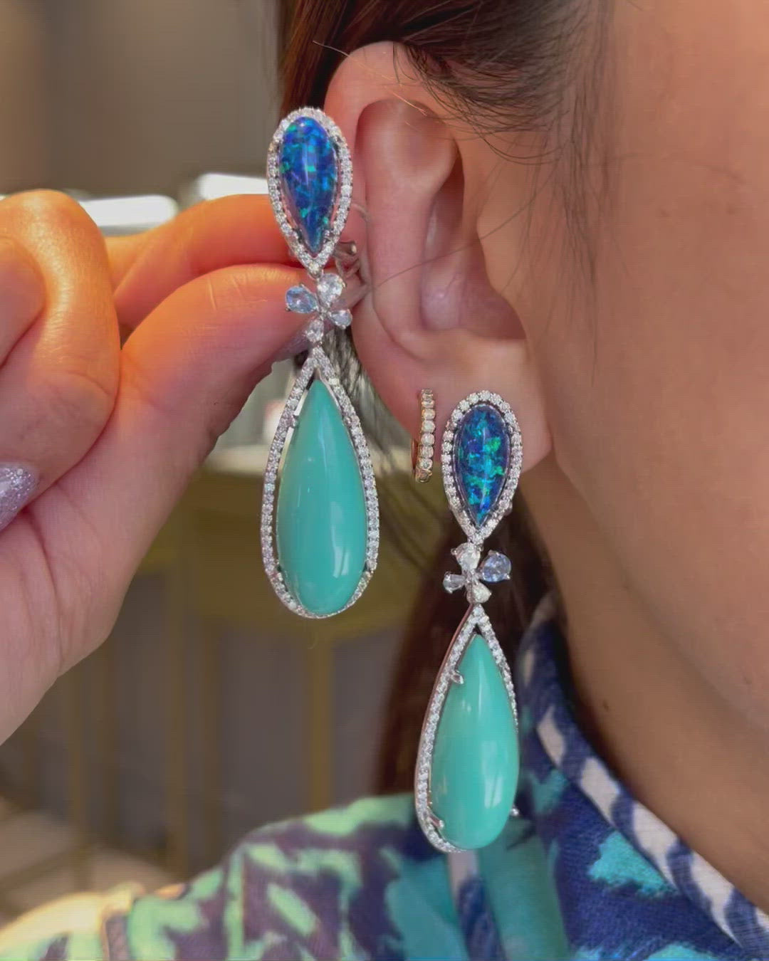 Turquoise Papillon Earrings