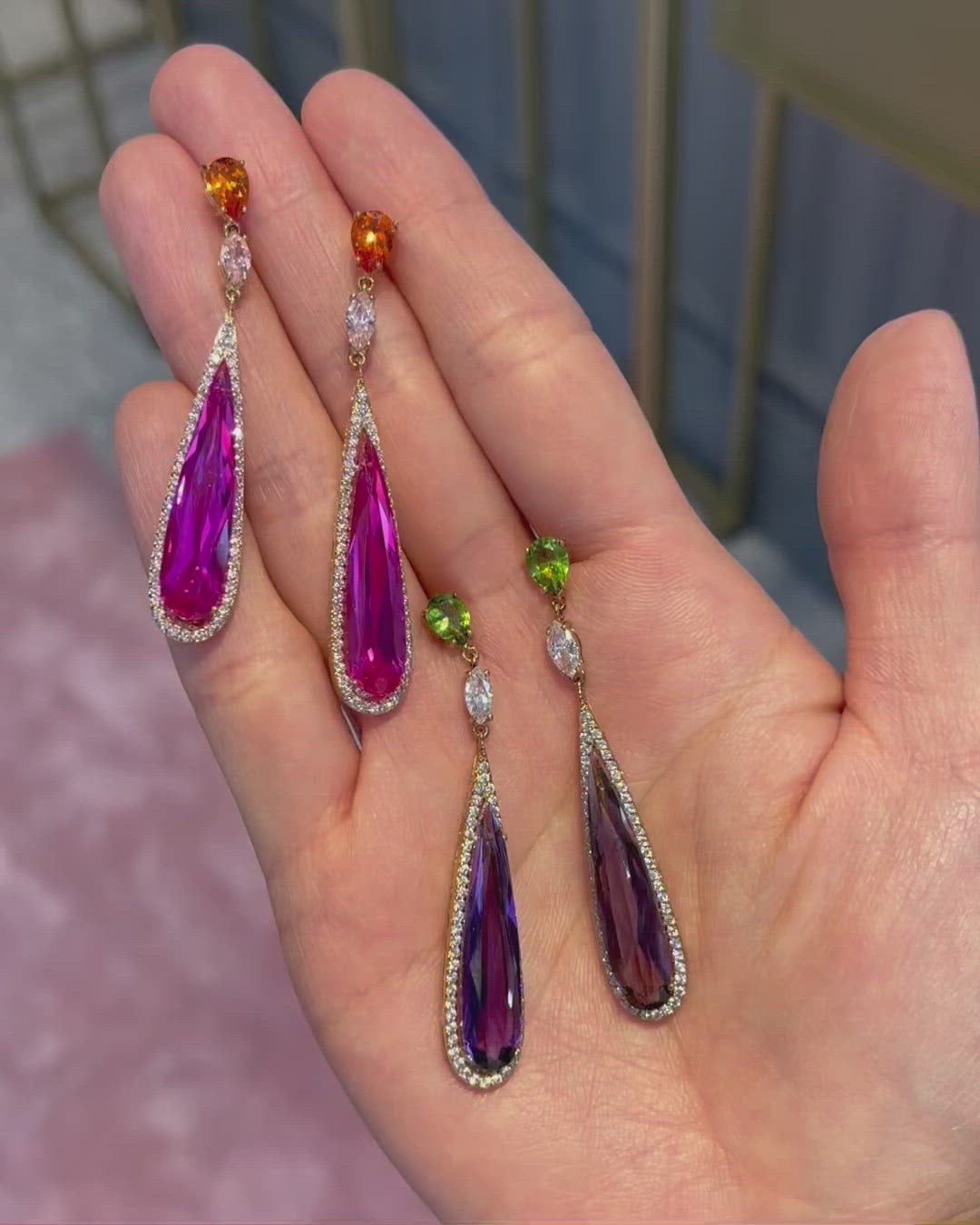 Fuchsia Shard Earrings